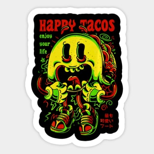 Happy Tacos Funny Taco Japanese Anime Sticker